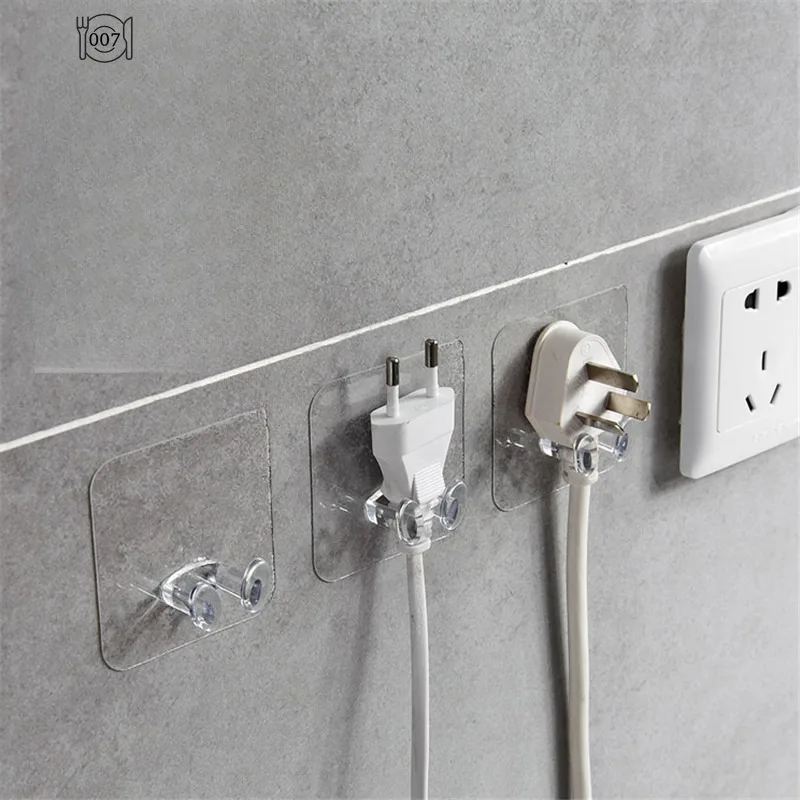 Настенный крючок для хранения 1/2/4 шт. без отверстий держатель розетки питания