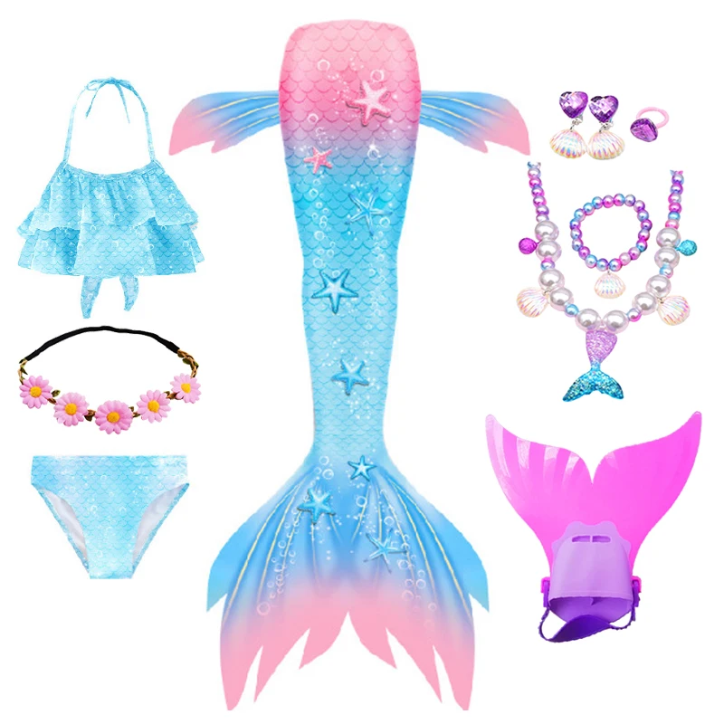 

Новый летний купальный костюм для девочек с хвостом русалки, Детский костюм для косплея Mermad, популярный весенний купальник для детей, пляжный костюм бикини