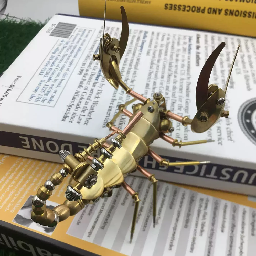 

Металлическая медная модель скорпиона в стиле стимпанк, механический инженер ручной работы «сделай сам», бионическое насекомое, механичес...
