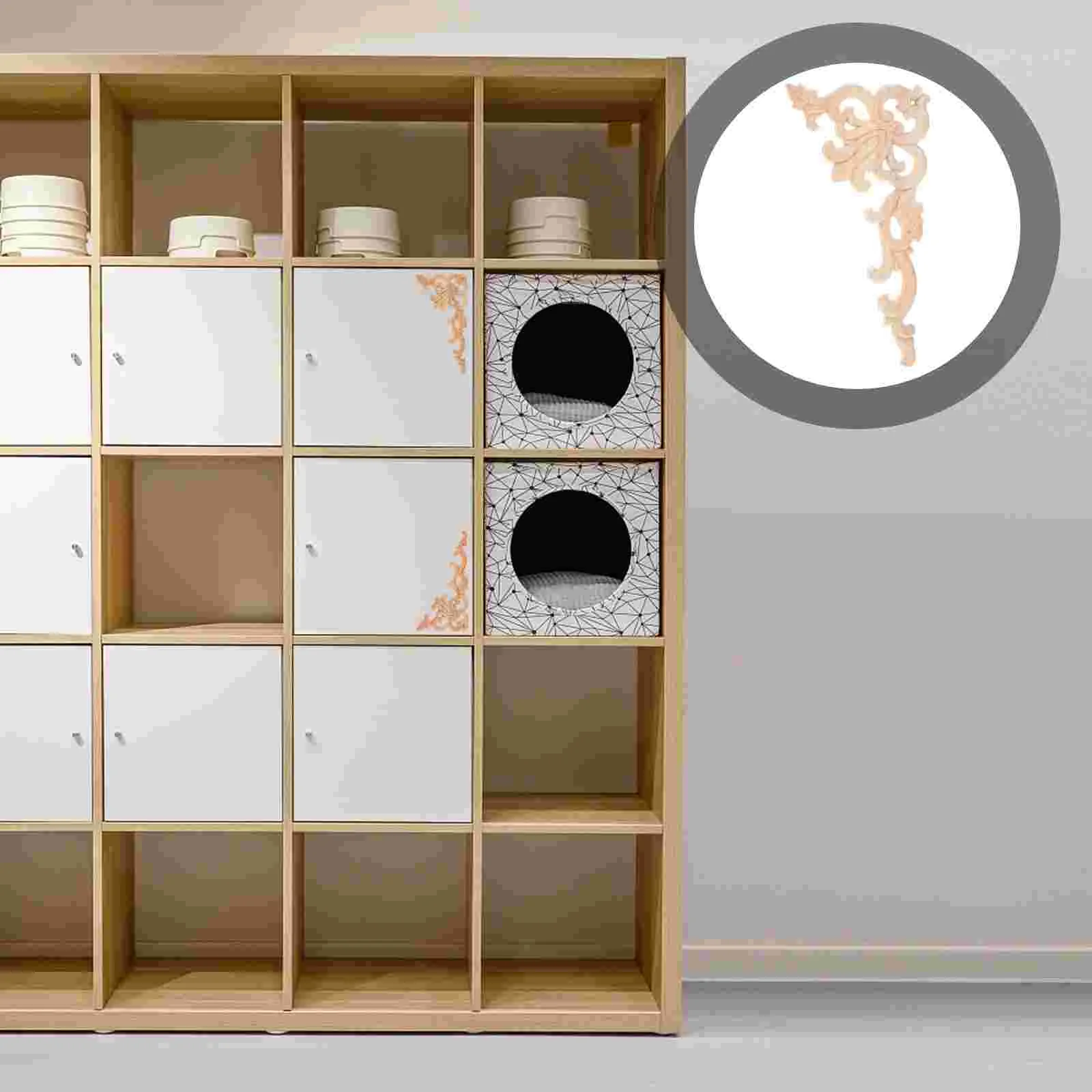 

Wood Onlays Furniture Appliques Carved Onlay Applique Frame Wooden Decorative Decal Cornermirro Embellishments Diy Door Wall