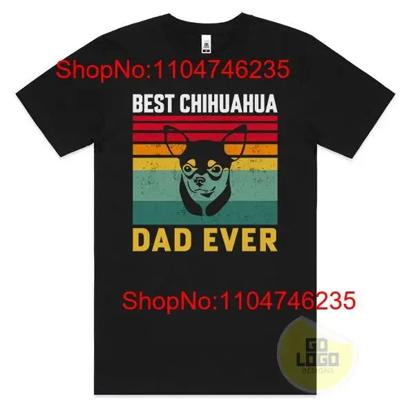 Фото Забавная футболка BEST CHIHUAHUA DAD EVER, ретро шутка, новинка, крутая собака, винтажная стираная дышащая, слегка унисекс, растянутая графика №1