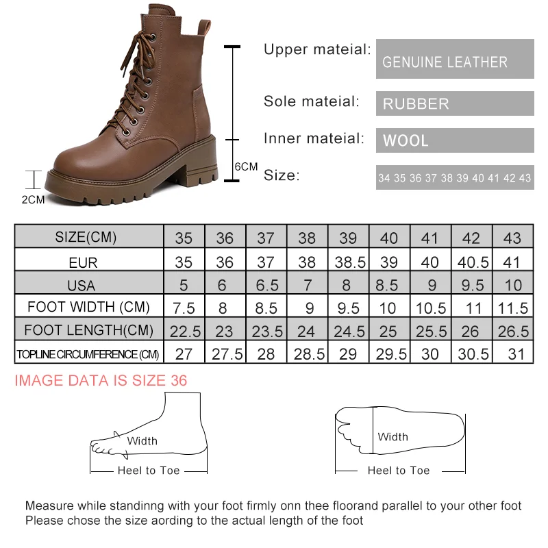 AIYUQI Women Ankle Boots 2023 New Large Size 41 42 Women Winter Boots High Heel Platform Genuine Leather Motorcycle Boots Women