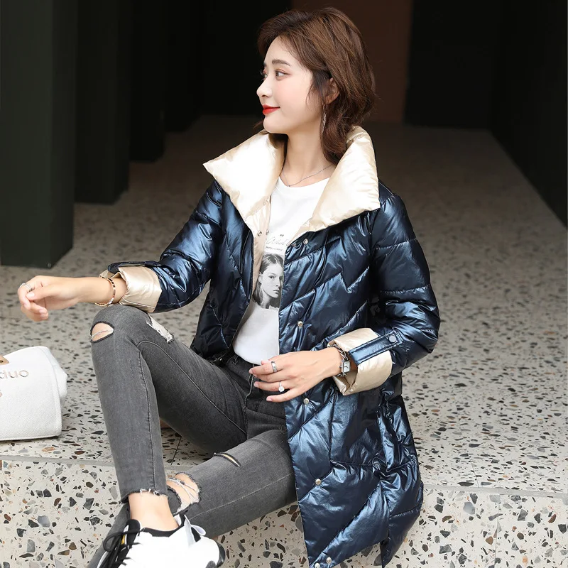 Women Coat Long Hooded Outwear Thick Cotton Padded Parka Female Basic Solid Coats Overalls with Pockets New Winter Down Jacket