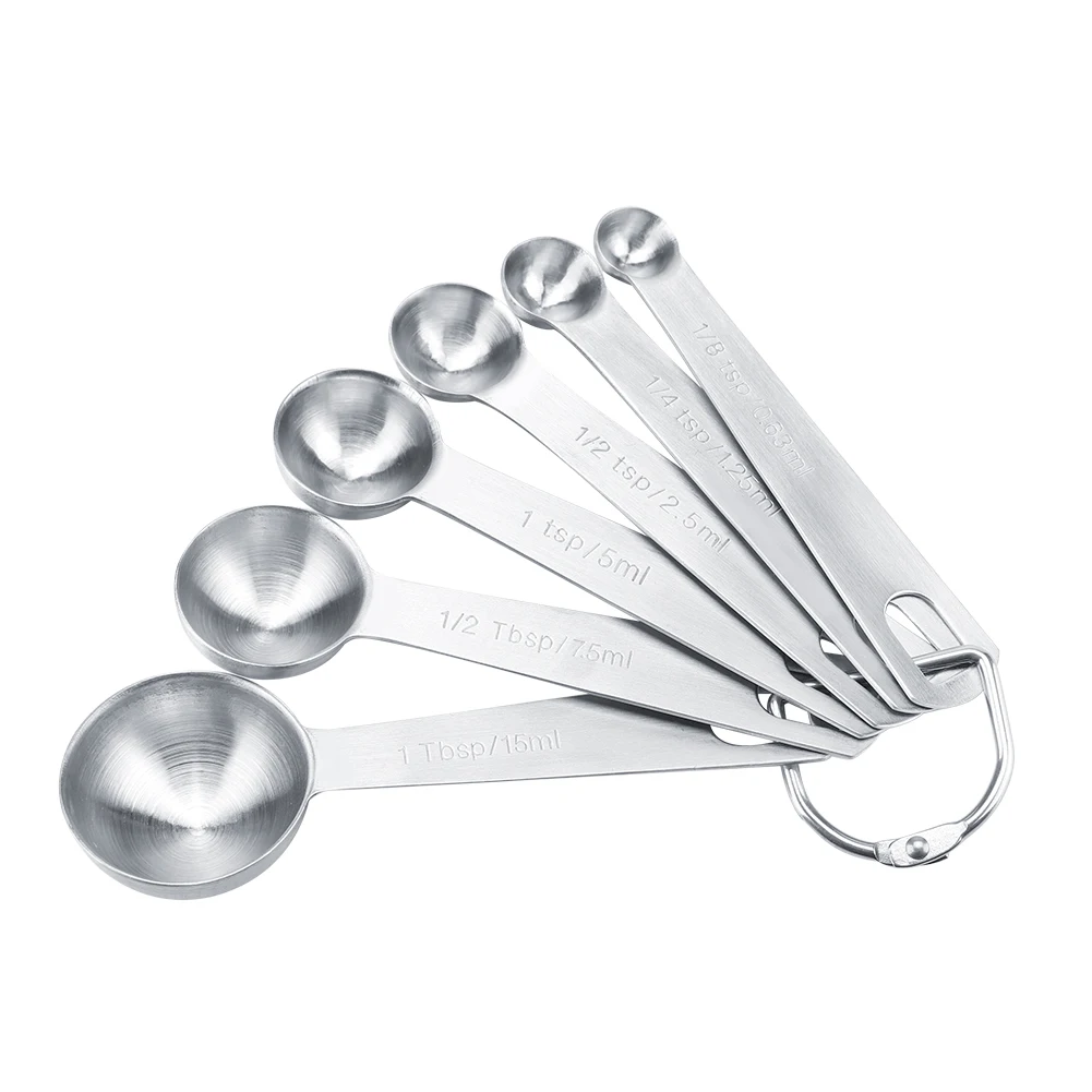 

6Pcs/Set Stainless Steel Measuring Spoons Cups for Coffee Seasoning Kitchen Cooking Tools