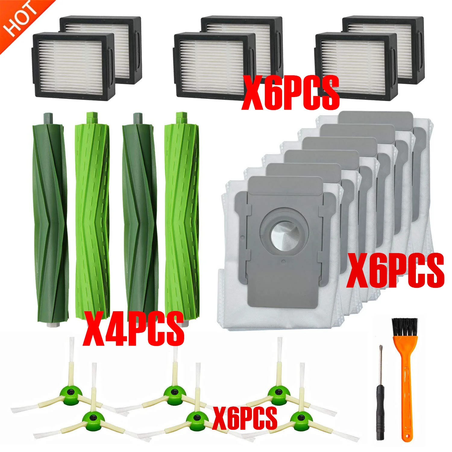 

20 Pack Replacement Main Roller Brush Filter Spare Parts for IRobot Roomba I7 I7+/i7 Plus E5 E6 Robot Vacuum Cleaner Accessories