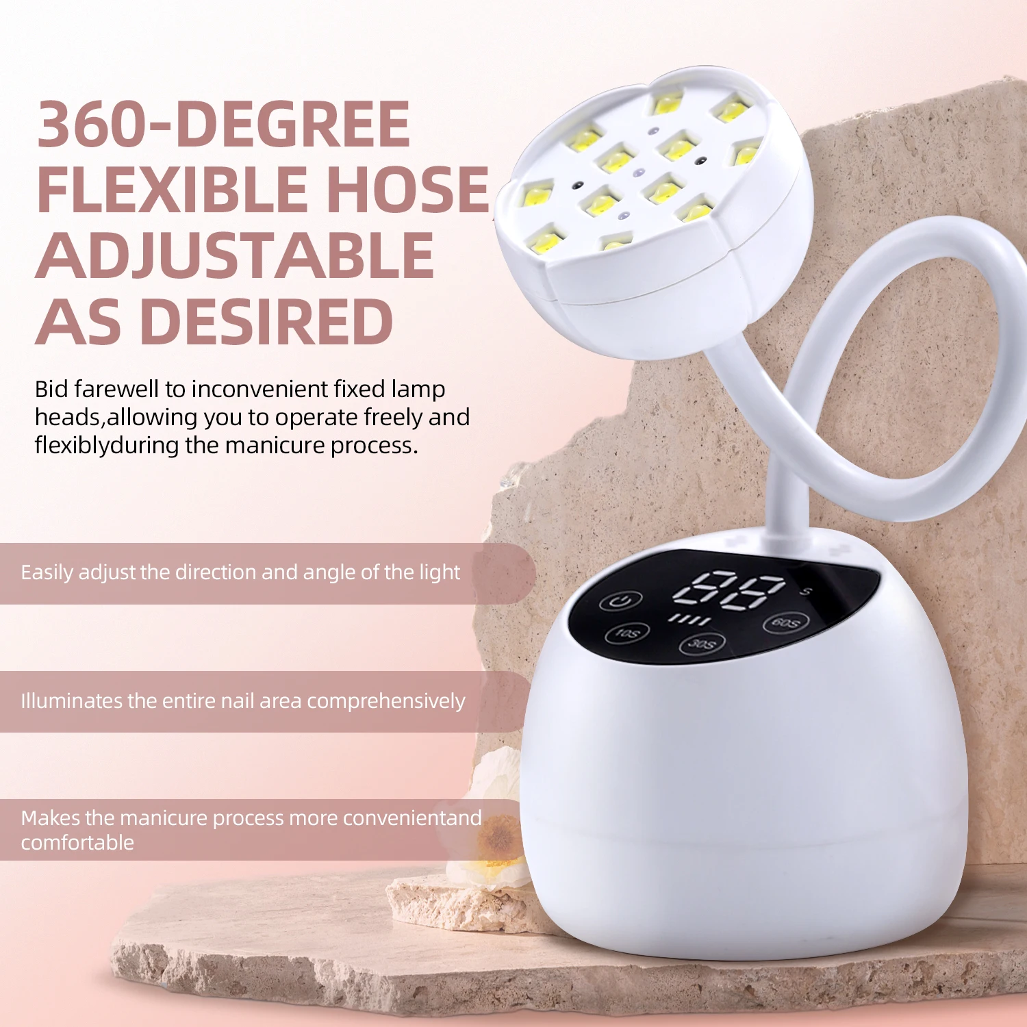 Перезаряжаемая лампа для сушки ногтей с датчиком УФ-светового света