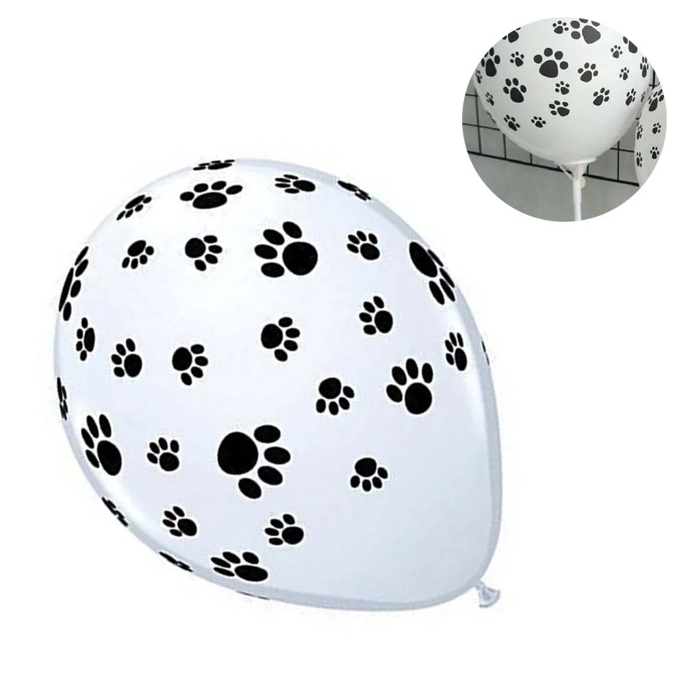 

Balloons Paw Dog Print Latex Party White Inch Birthday Puppyblackwedding