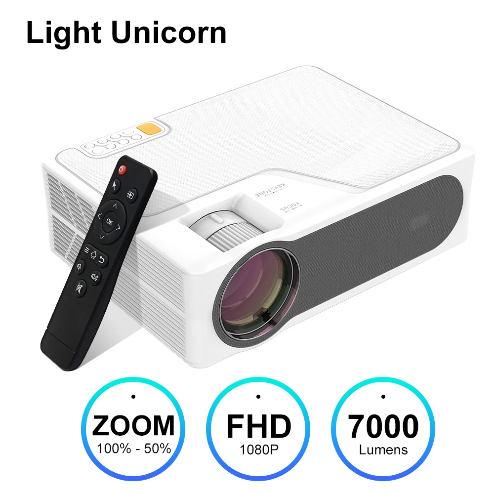 

Everycom YG625 Full HD LED Projector (WiFi Sync Optional) 7000 Lumens Bluetooth Proyector TV Cinema Beamer USB For Home Theater