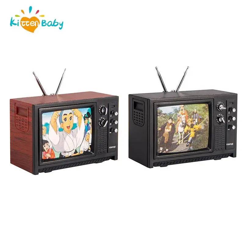 

1/12 Dollhouse Mini Television Kids Pretend Play Toy Vintage TV Model Simulation Furniture Toys Decoration Accessories