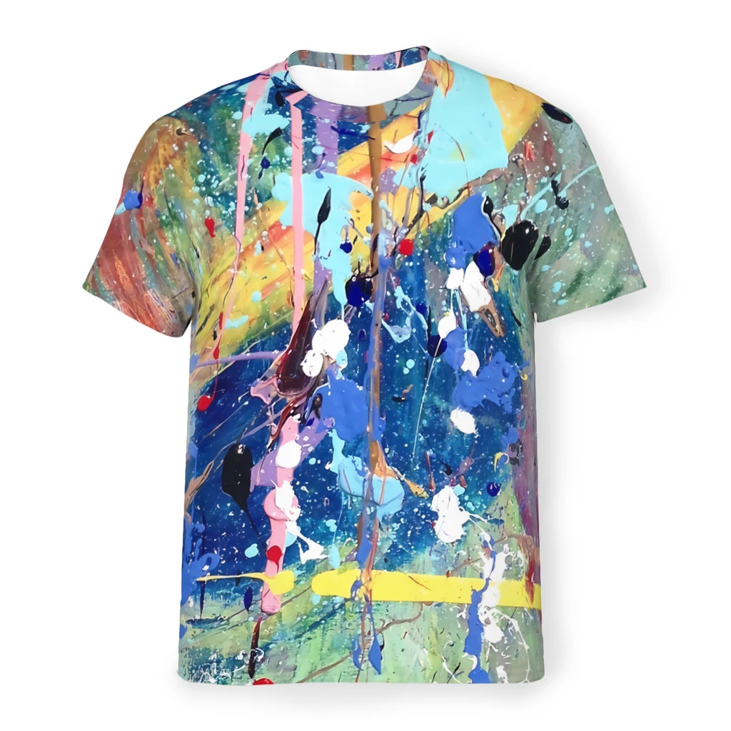 

Color Polyester TShirt for Men One Tree River Soft Leisure Thin T Shirt High Quality New Design