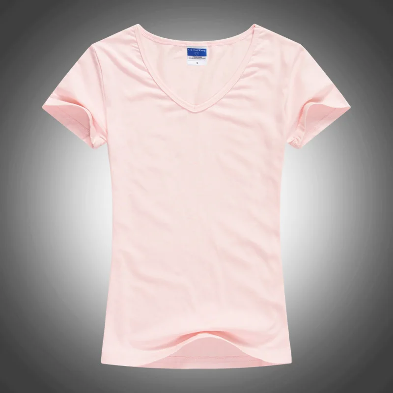 

Lycra Combed Cotton V-Neck Solid Color Short Sleeve T-Shirts Women's 2022 New Women's T-Shirts Fashion Harajuku T-Shirts Women