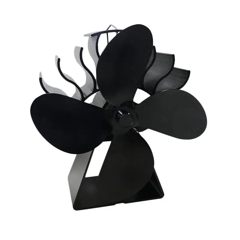 

Wood Stove Fan Heat Powered Stove Fan Fireplace Fan Non-Electric 4-Blade Silent Eco Fireplace Fan For Wood Log Burner Fireplace