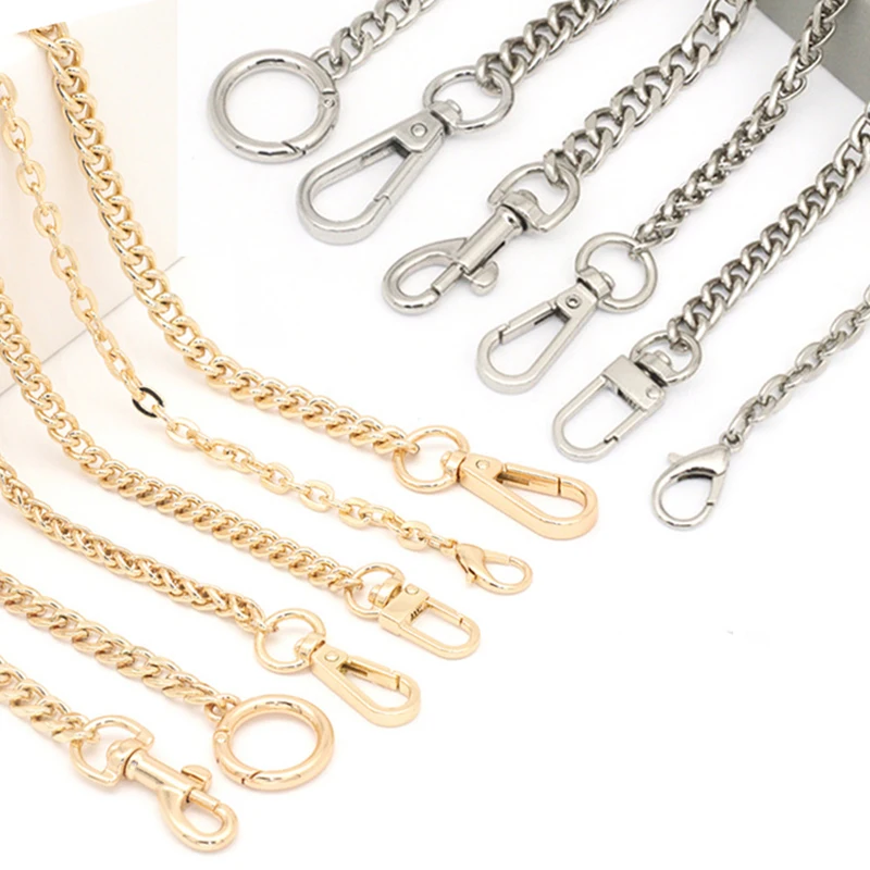 

Цепочка металлическая для сумок, 40-120 см, золотистая/серебристая