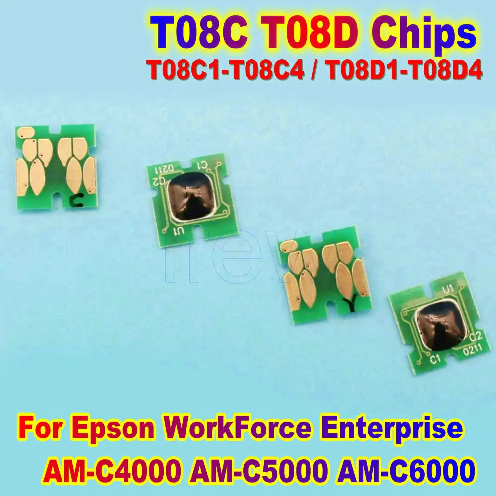 Чип картриджа T08C T08D для EPSON WorkForce AM C4000 C5000 C6000 чип с чернилами принтера T08C1-T08C4 T08D1-T08D4