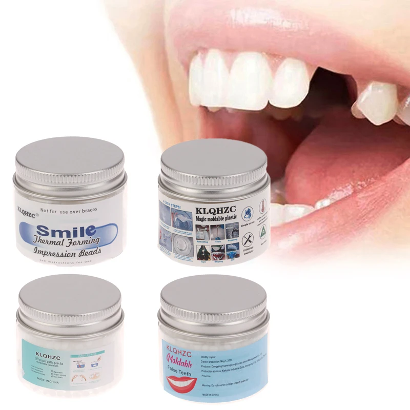 

30/50ml Resin Temporary Tooth Repair Granules Teeth Gaps Missing Broken Tooth False Teeth Filling Moldable False Teeth Kit