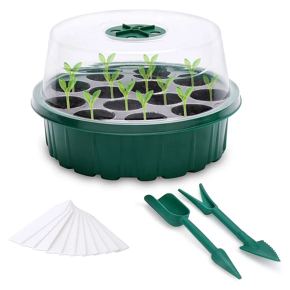 

1pc Nursery Trays Pots Hydroponic Container 13 Holes Mini Greenhouse Vented Tray For Flowers Vegetables Fruits Garden Tool