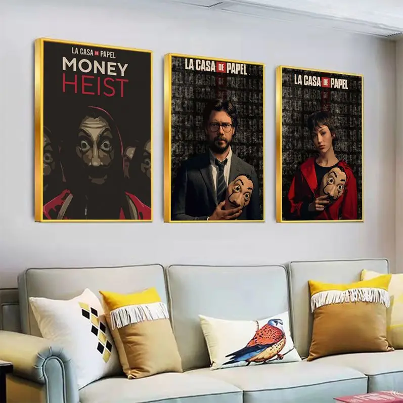 

La Casa De Papel Vintage Posters Kraft Paper Sticker DIY Room Bar Cafe Stickers Wall Painting