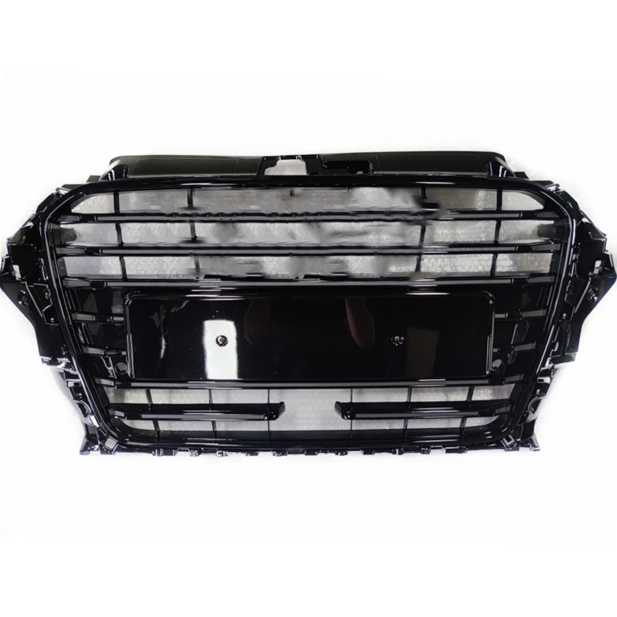 

Глянцевая черная решетка для бампера, решетка для переднего бампера автомобиля, решетка для капота, передняя Центральная решетка с отверст...