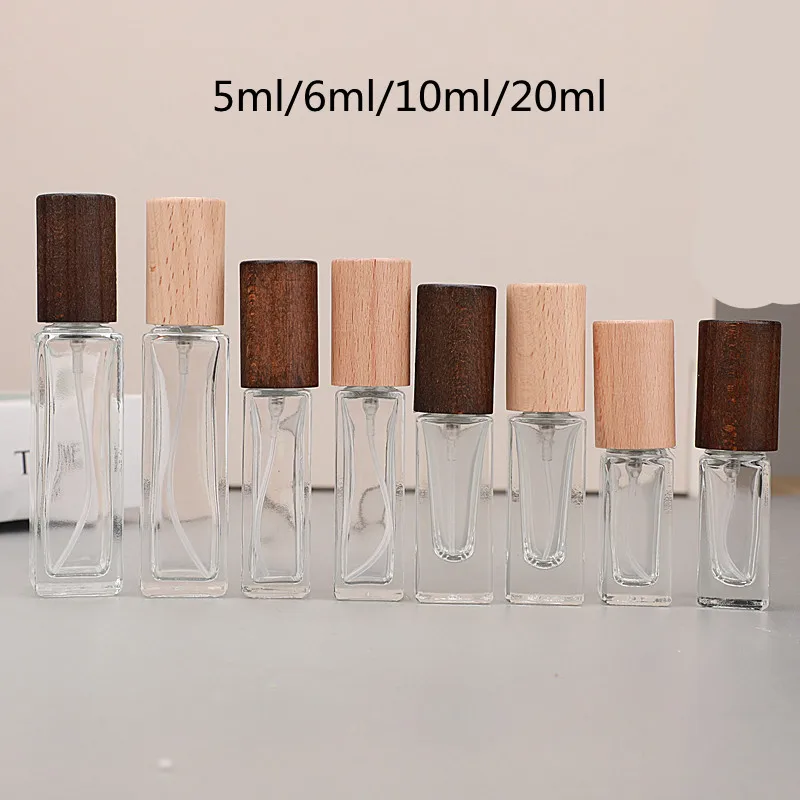 Пустые флаконы для парфюма с распылителем стеклянный контейнер деревянной