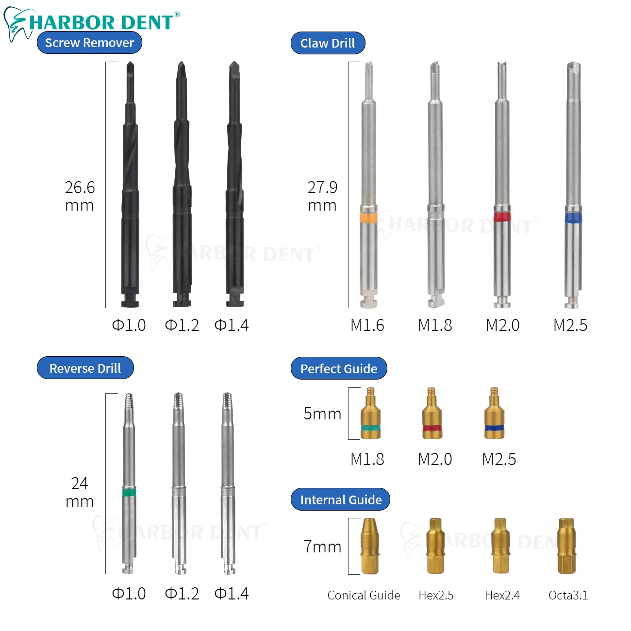 Набор для удаления поврежденных винтов и стоматологических имплантов