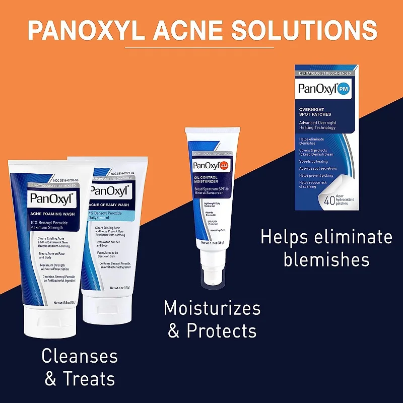 

PanOxyl Acne Facial Foaming Wash Benzoyl Peroxide 10%/4% Maximum Strength Antimicrobial Cleanse and Unclog Pores Deep Skin Care