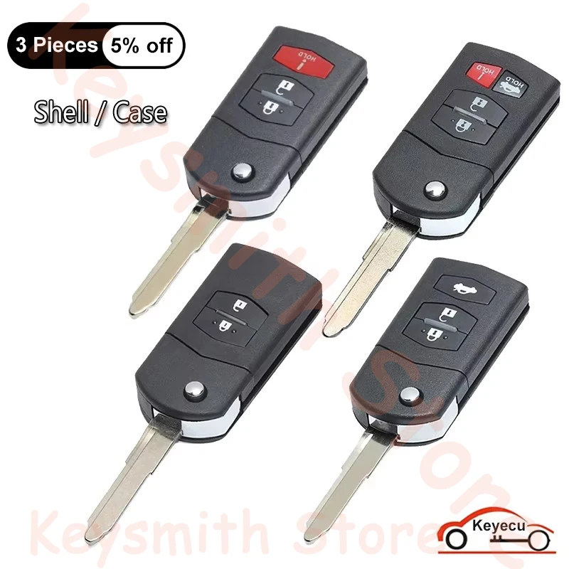 Чехол KEYECU 2 3 с 4 кнопками для Mazda 5 6 MX-5 CX-5 CX-7 CX-9 RX-8 2005-2011 сменный чехол