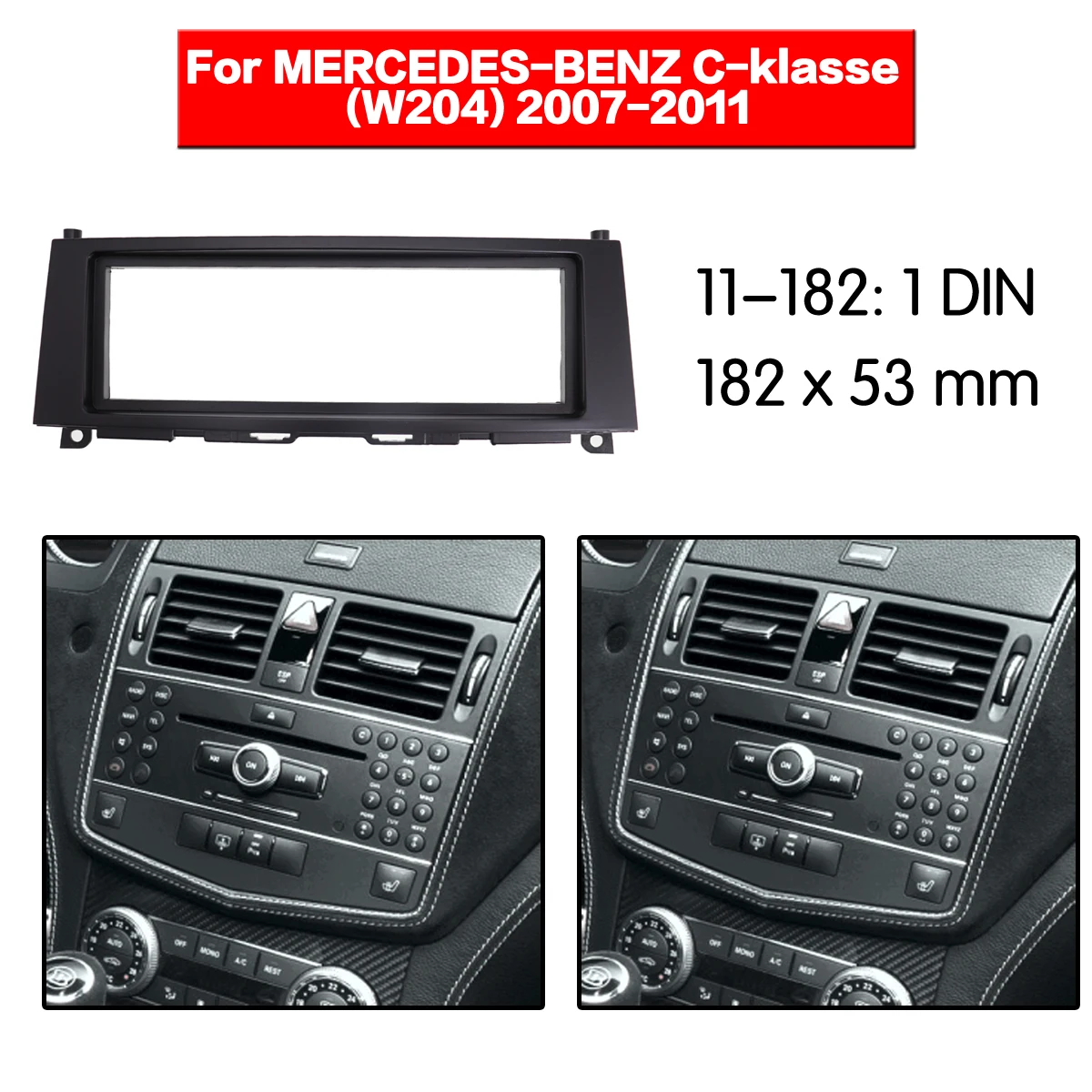 

Автомобильный радиоприемник, видеоплеер для Mercedes-Benz C CLASS W204 2007-2011, рамка для панели, 2 Din, видоизменение рамки