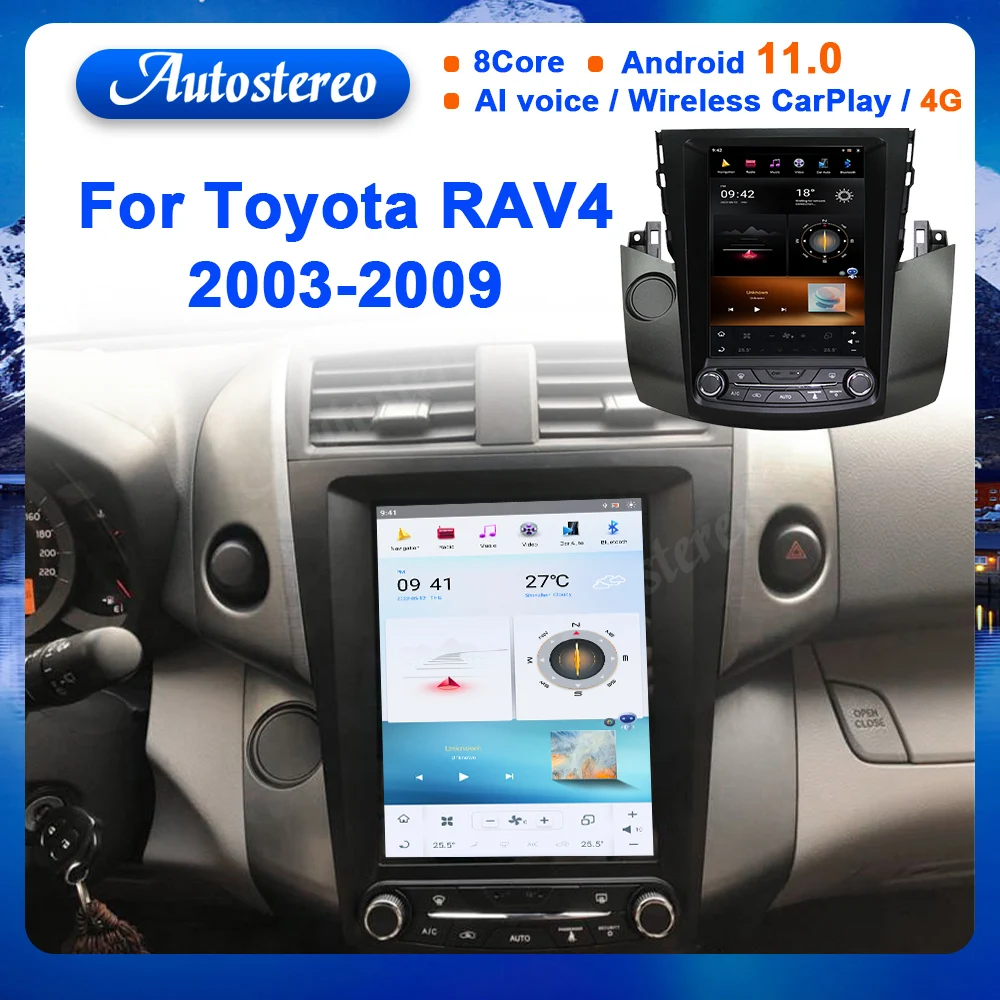 

Головное устройство для Toyota RAV4 2003-2009 Android11, радио, GPS-навигация, 6 + 128G, Qualcomm, мультимедийный плеер, автостереомагнитофон, экран