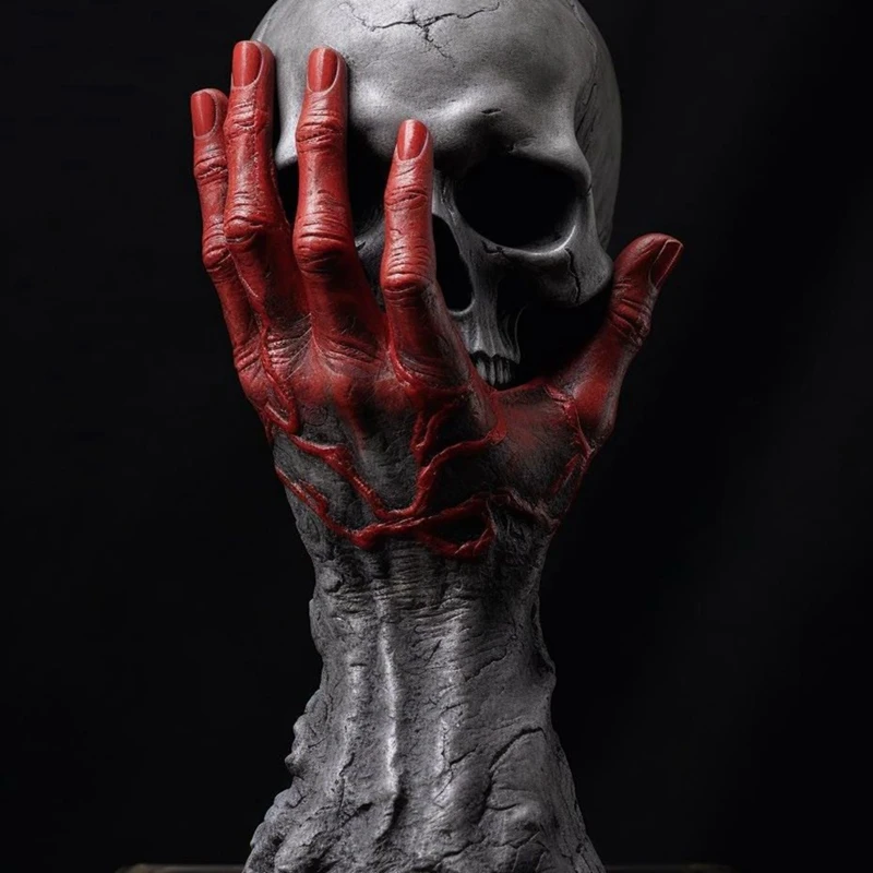 LUDA веселая ручная статуя черепа изделия из смолы украшение для рабочего стола