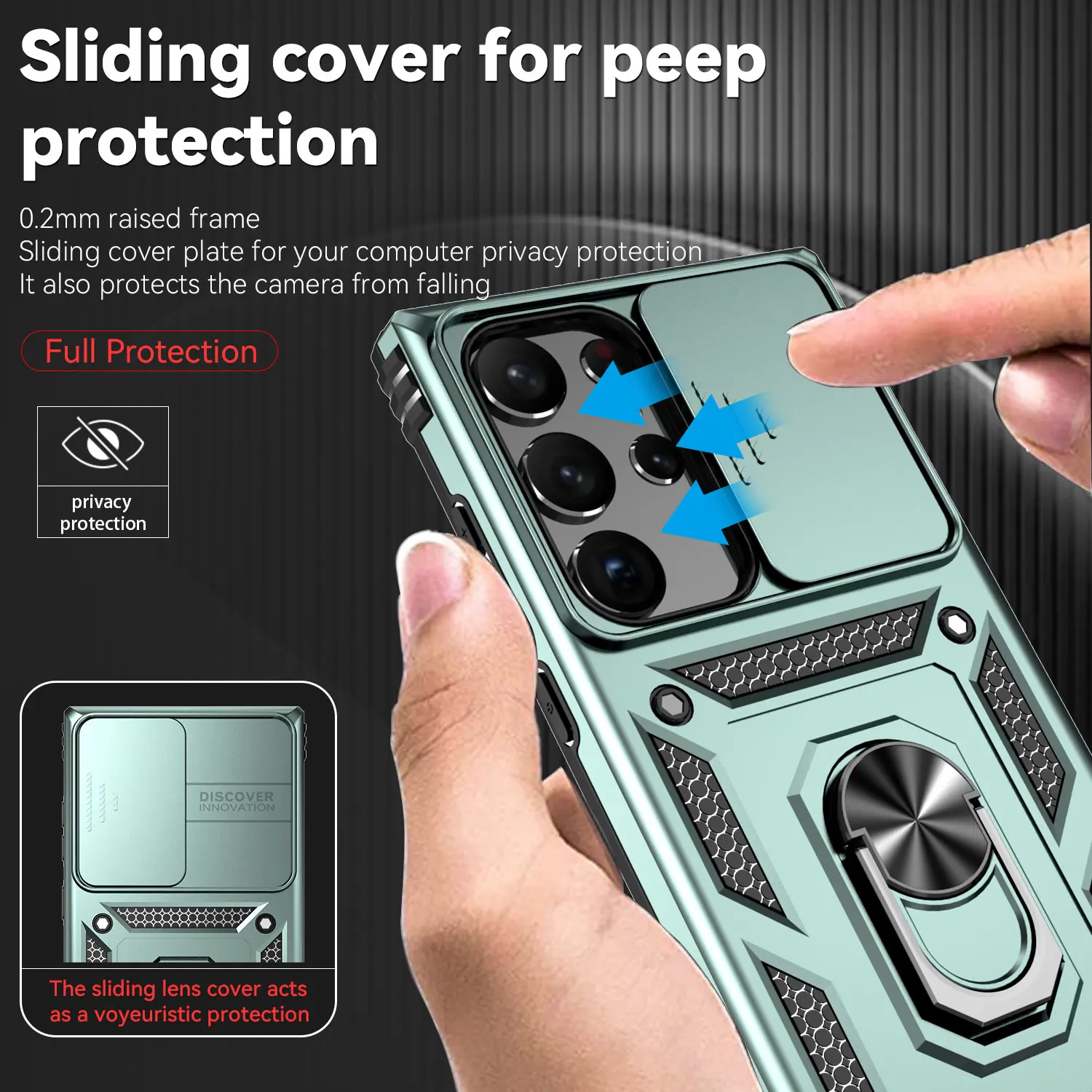 

Luxury Slide Camera Case for Samsung Galaxy S23 Ultra Plus S23Ultra S23Plus Car Magnetic Ring Holder Phone Cover SamsungS23Ultra