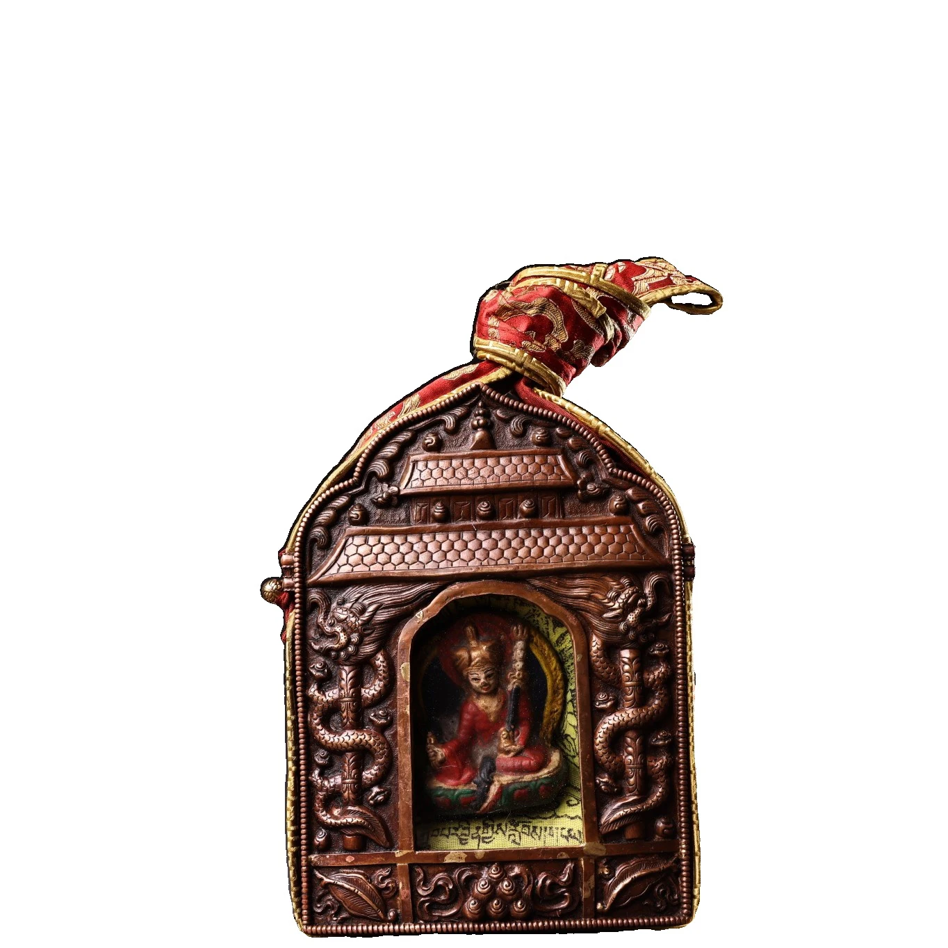 

MOZART Treasures Tibetan Harvested Pure Copper Tibetan Craftsmanship, Handmade High Relief, Engraved Tibetan Padmasambhava