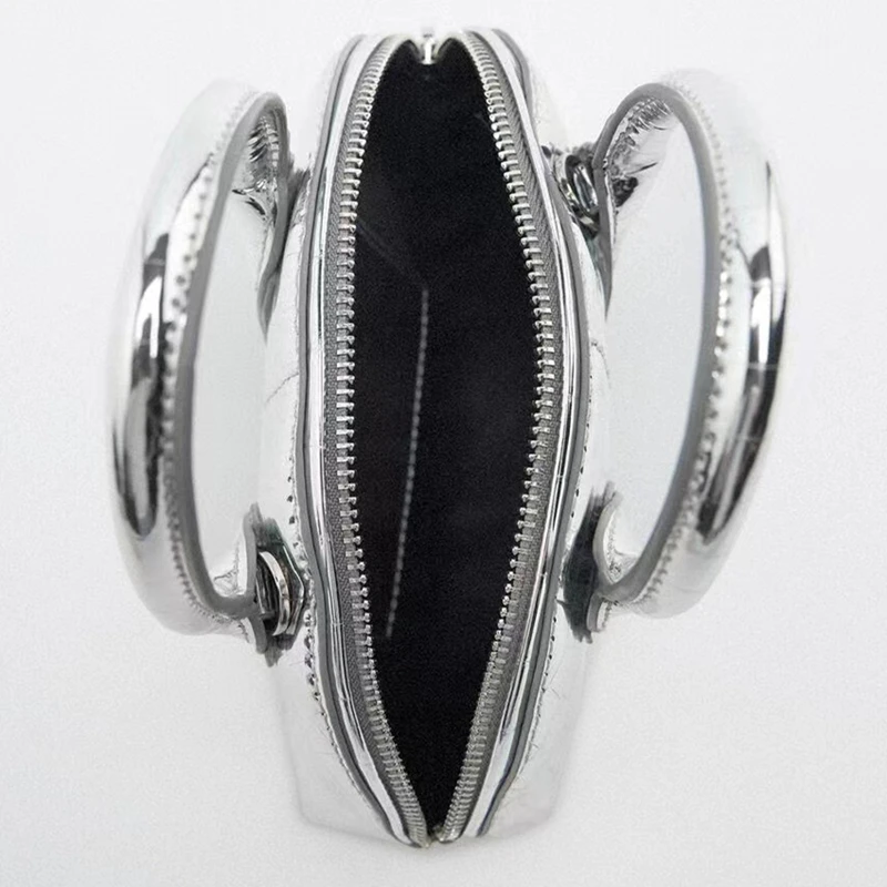 2023 New Summer Women's Bag Silver Metal Mini Portable Shoulder Messenger Bags High Quality Women Purse And Handbags Sac A Main