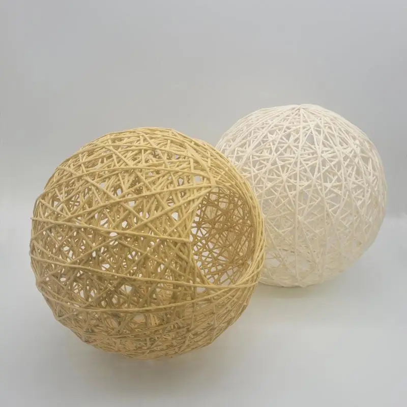 

15cm Round Hand-woven Rattan Ball Pendant Lampshade Light Lamp Hanging Lamp Art Pendant Lamp Sitting Room Bedroom Decoration
