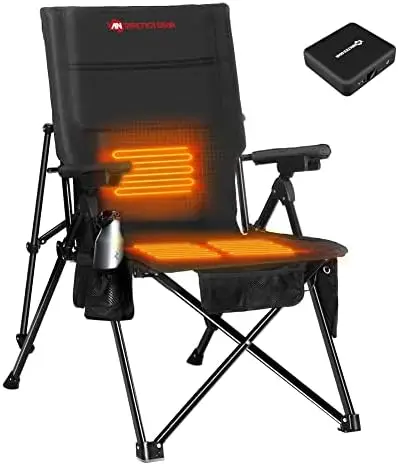 

GEAR Heated Camping Chair with 12V 16000mAh Battery Pack, Heated Portable Chair, Perfect for Camping, Outdoor Sports, Picnics, a