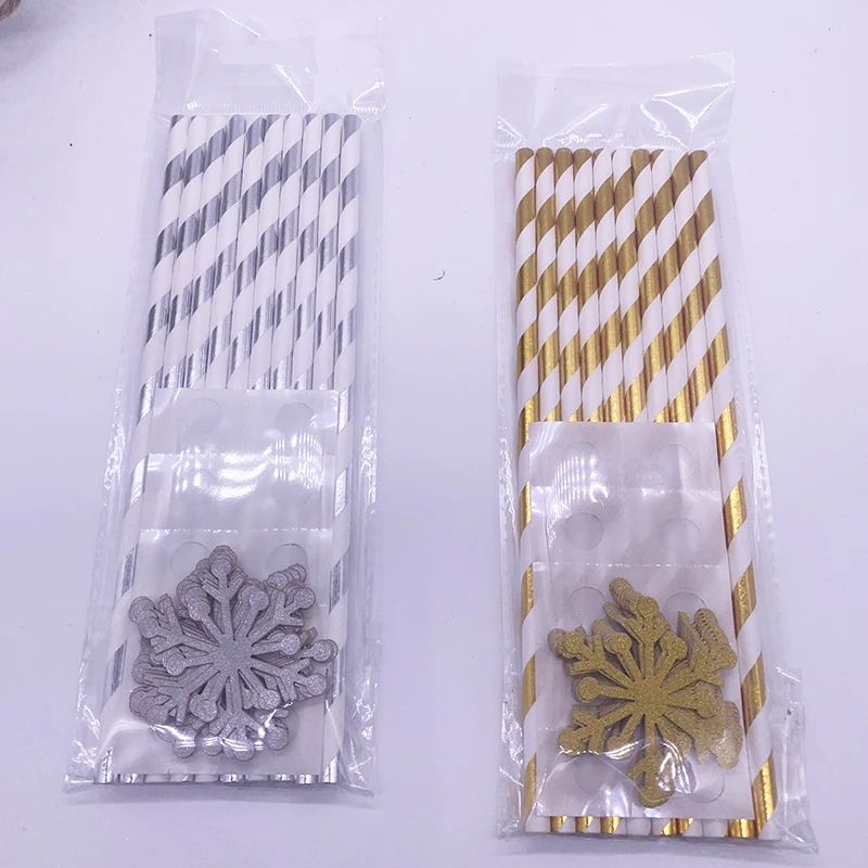 10 кусочков снежной соломы Рождественская вечеринка Украшения Одноразовая