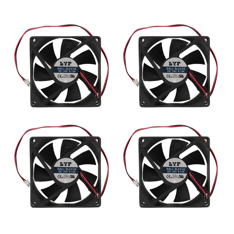 

HOT-4Pcs 80 мм X 25 мм бесщеточный DC 24V PC чехол охладитель вентилятор черный