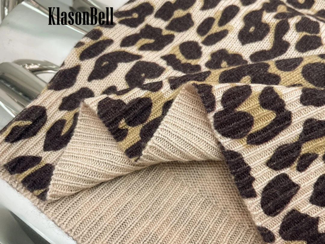 10.29 KlasonBell классический леопардовый жаккардовый вязаный жилет без рукавов с