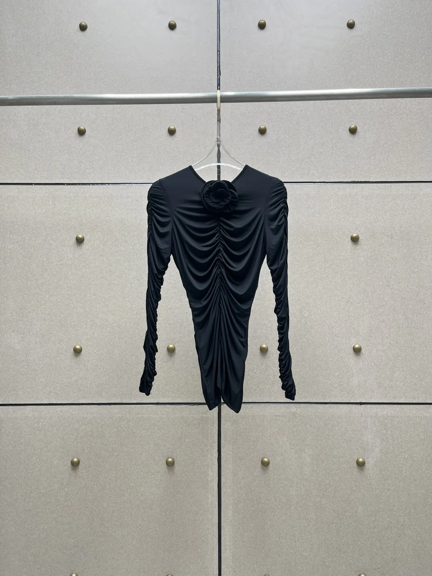 Женский плиссированный топ Y2K с аппликацией в виде трехмерной розы