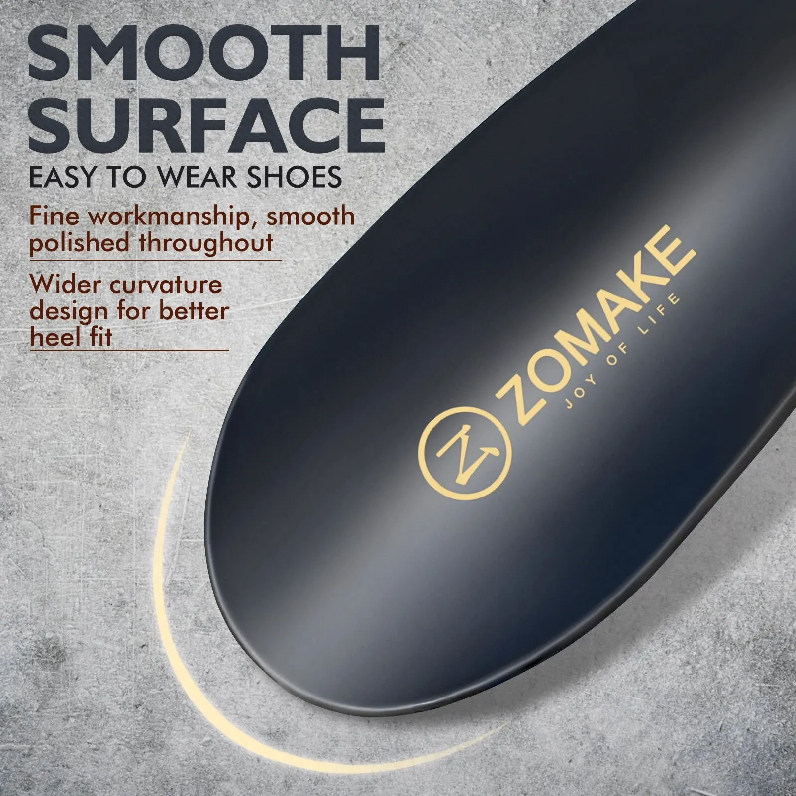 Профессиональные черные металлические рожки для обуви от ZOMAKE