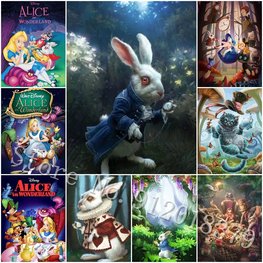 

Disney 5D Diy Diamond Painting Alice In Wonderland Full Round Cartoon Princess Embroidery Art Mosaic Rhinestones Home Decor Gift
