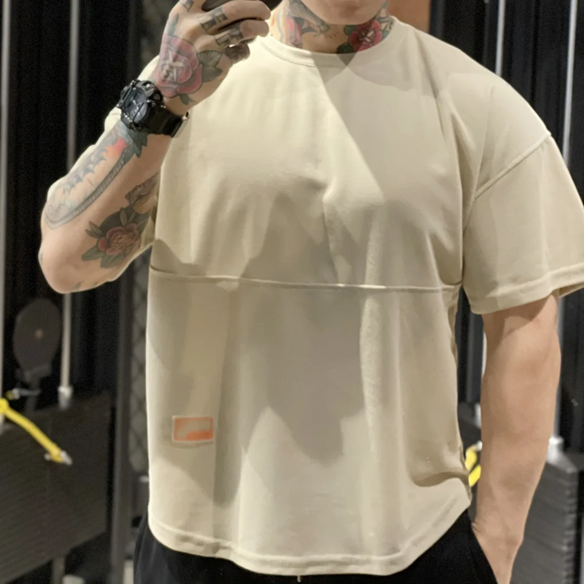 2022 summer oversized Men t shirt bodybuilding fitness muscle men short sleev Plus size casual t-shirt man Short Sleeve Tshirt