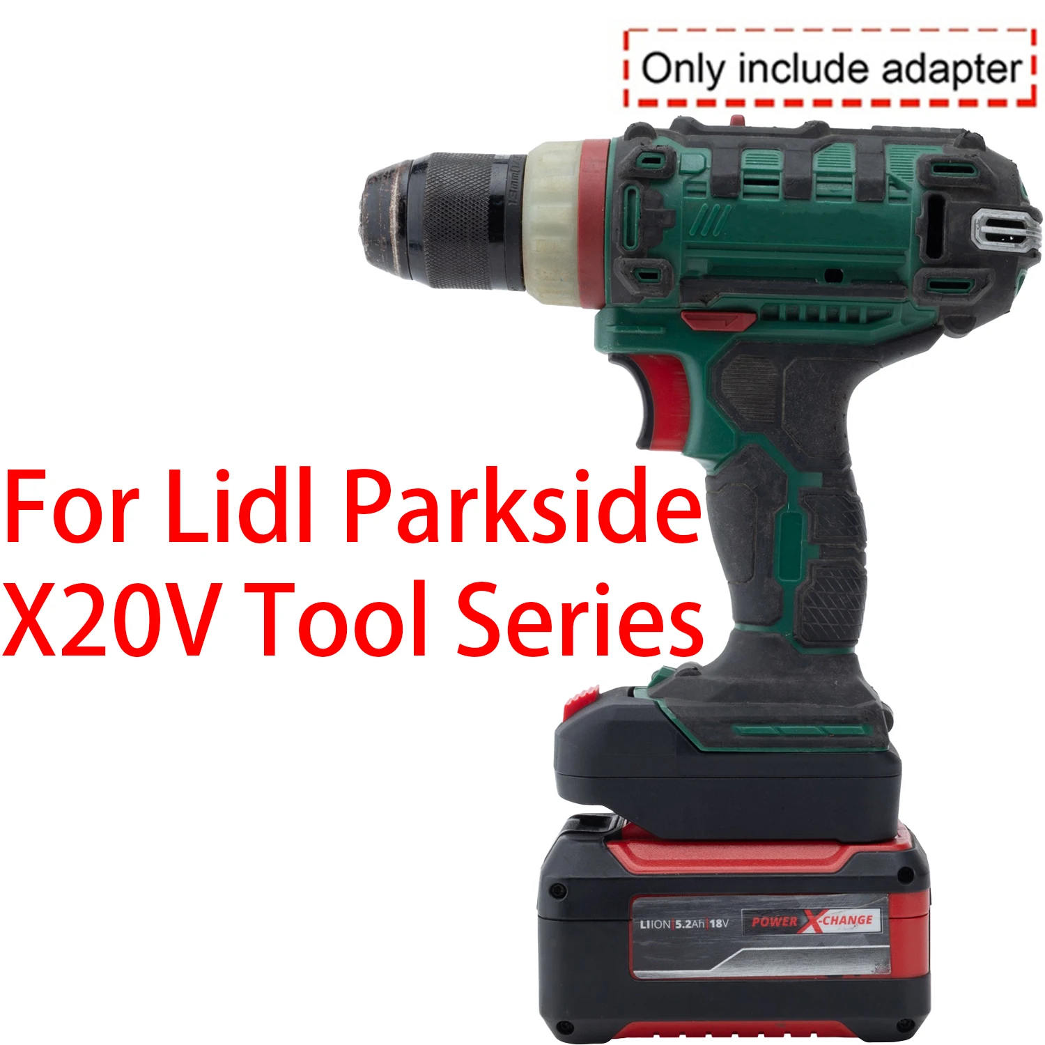 Фото Адаптер-конвертер для инструментов Lidl Parkside X20V Li-Ion, совместимый с аккумуляторами Einhell OZITO 18V Li-Ion, аксессуар для электроинструментов №3