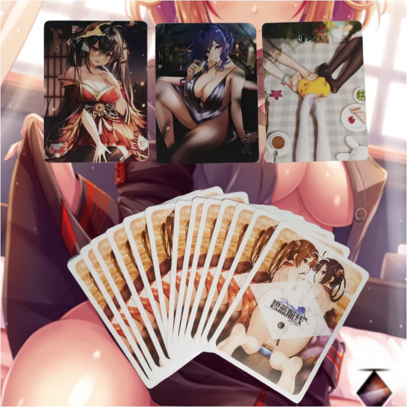 

55Pcs/Set ACG Sexy Playing Cards Anime Game Characters Azur Lane IJN Noshiro Sakawa Laffey Collection DIY Playing Card Toy Part2