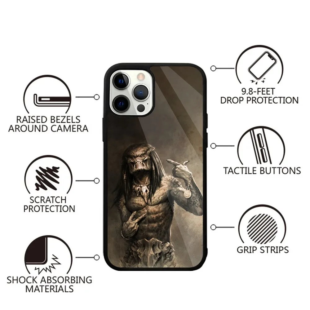 Чехол для телефона P-Predator yautja iPhone 16 15 14 13 12 11 Plus Pro Max Mini Magsafe с магнитной