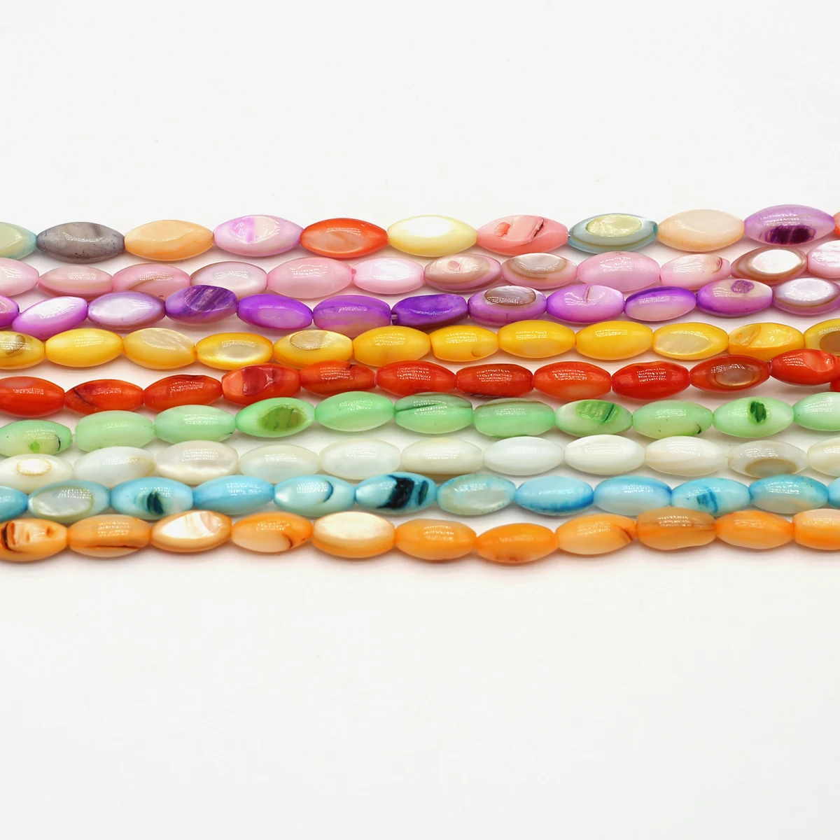 

Natural Shell Beads Oval Shape White Shell Dyed Beads for DIY Jewelry Necklace Bracelet