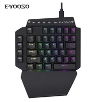 Keys USB Wired Left Hand Keyboard Single Hand Keyboard Mechanical Keypad Game Keyboard for Mobile Tablet Laptop PUBG Game LOL