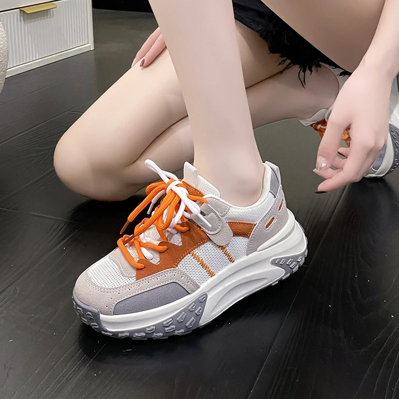 2023 Spring Summer Women's Sneaker Casual Round Tode Platform All-match Comfortable Outdoor Walking Shoes Female Zapatillas De