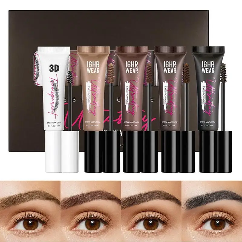 

4 Color Dye Eyebrow Cream Water Proof Gel Easy To Use Eye Brow Makeup Cosmetic Set Gifts For Women And Girls Of All Skin Types