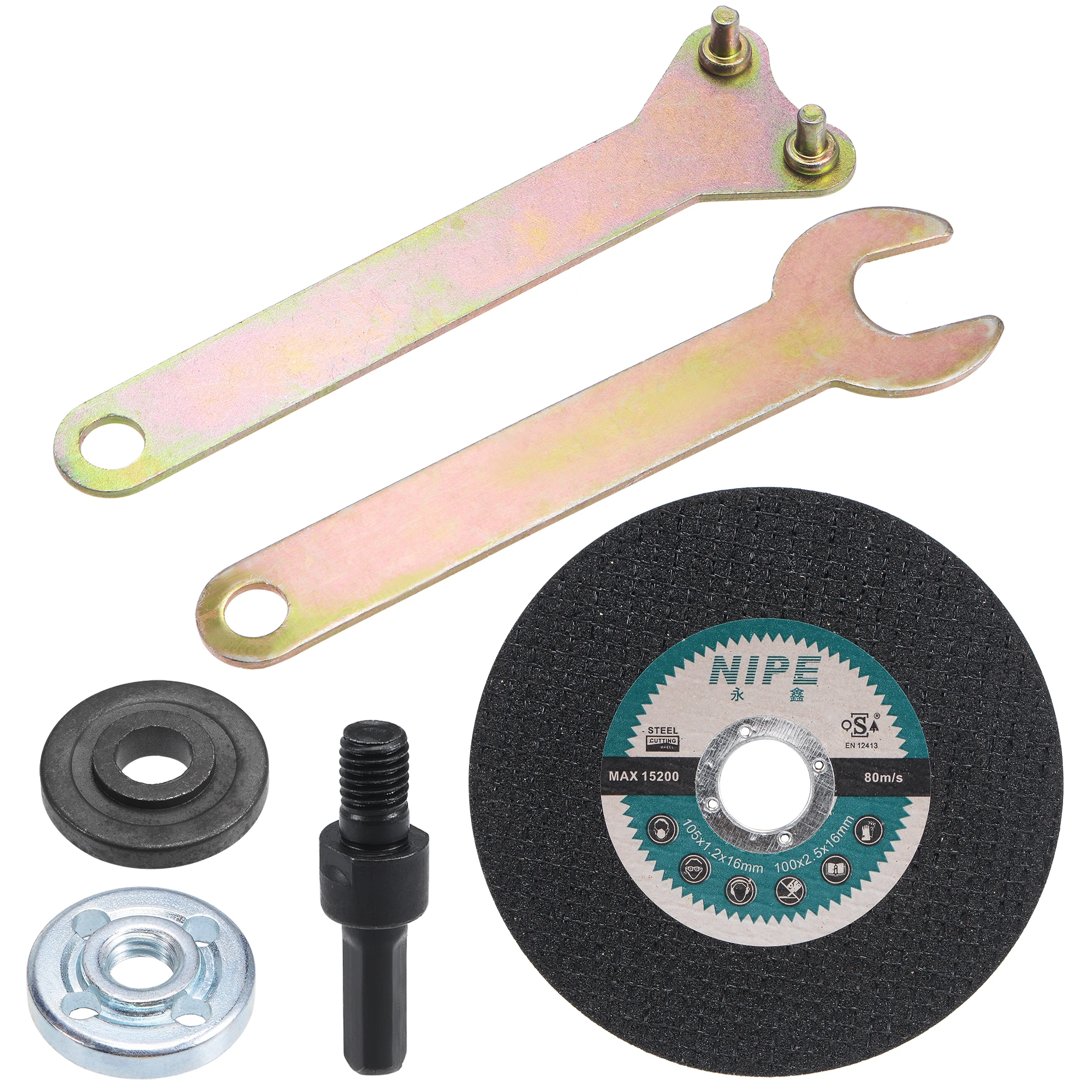 

Набор аксессуаров для угловой шлифовальной машины Uxcell 4 дюйма, металлическое режущее лезвие с фланцевой гайкой и соединительным штоком