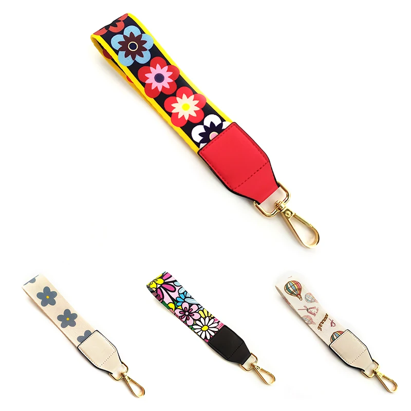 1/2/5/10/20PCS Printed Bag Strap Flower Straps Keychain Wristlet For Key Chain Lanyard Hanging Strap Hand Straps Bag Accessories
